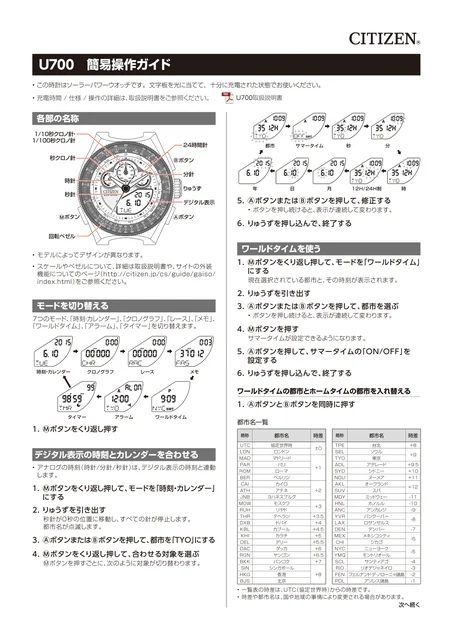 citizen シチズンウオッチU700
